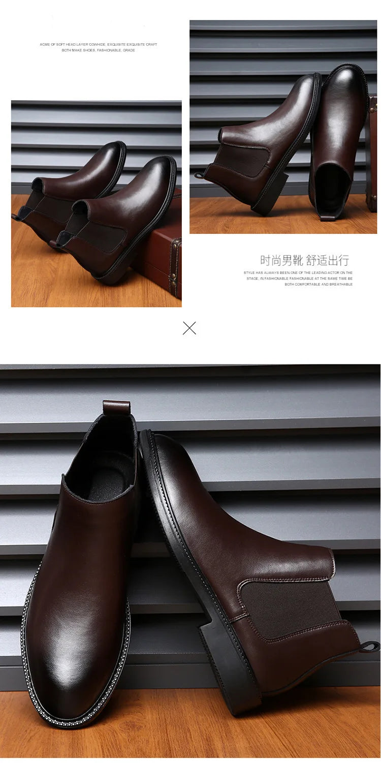 Stivaletti Chelsea In Pelle Da Uomo Di Lusso Fatti A Mano Slip On Per Abito Formale E Casual