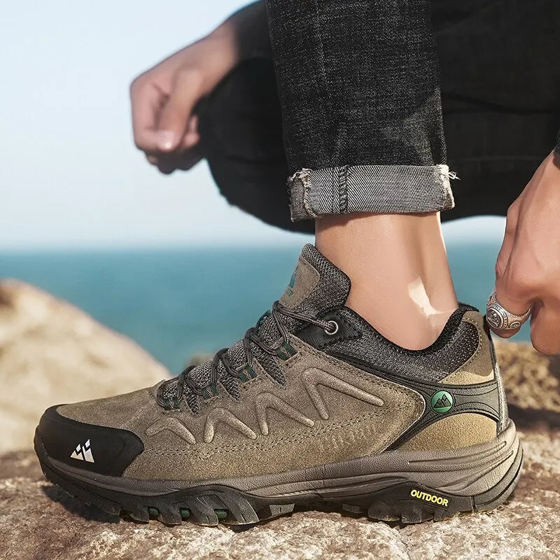 Scarpe Da Trekking Da Uomo In Pelle Hikeup Traspiranti Scarpe Da Ginnastica Da Trekking Turistiche Per Trail E Montagna