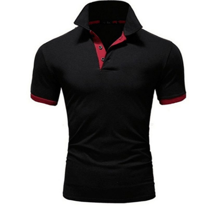 Polo Uomo A Maniche Corte Slim Fit Traspirante Antirughe Ad Asciugatura Rapida Camicia Casual