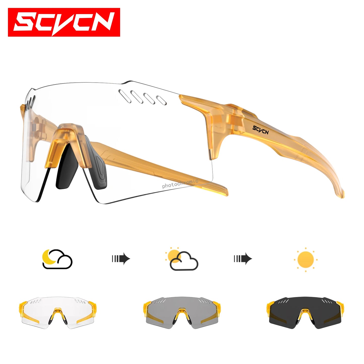 Occhiali Fotocromatici UV400 Per Ciclismo MTB Equitazione All Apertto Multisport Guida Golf Campeggio