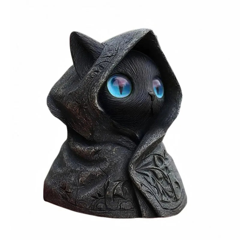 Figurina Di Gatto Fatta A Mano Nero Per Decorazioni Halloween In Resina Regalo Per Amanti Dei Gatti Da Tavolo