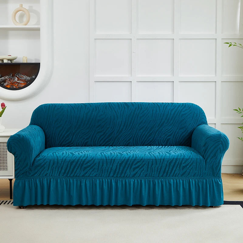 1pc Gonna Onda Cationica Copridivano Fodera per Divano Jacquard Elastico All-inclusive Protezione per Divano Regolabile Antiscivolo Universale