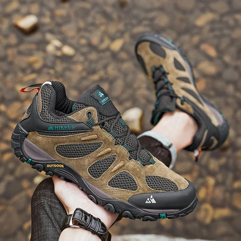 Hikeup Scarpe Da Uomo Traspiranti Da Trekking All'aperto Antispruzzo Mountain Climbing Sport Sneaker Da Trekking