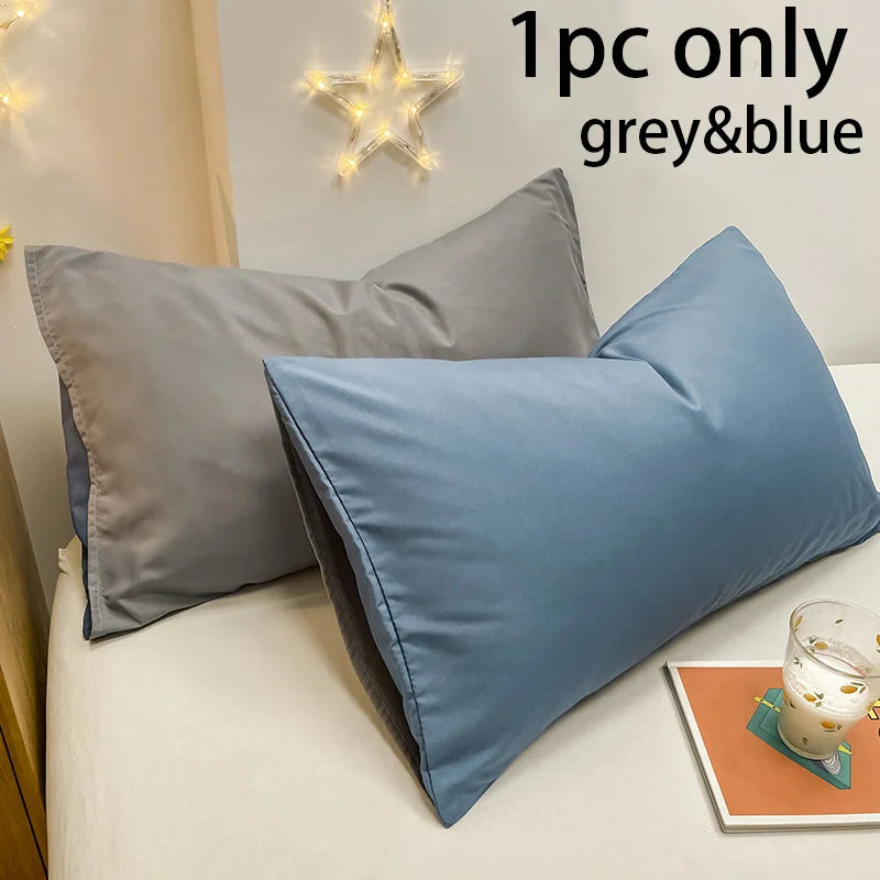 1 pezzo di federe a blocchi di colore spazzolato in cotone 100%, super morbide e accoglienti, antirughe, sbiadite, resistenti con chiusura a busta