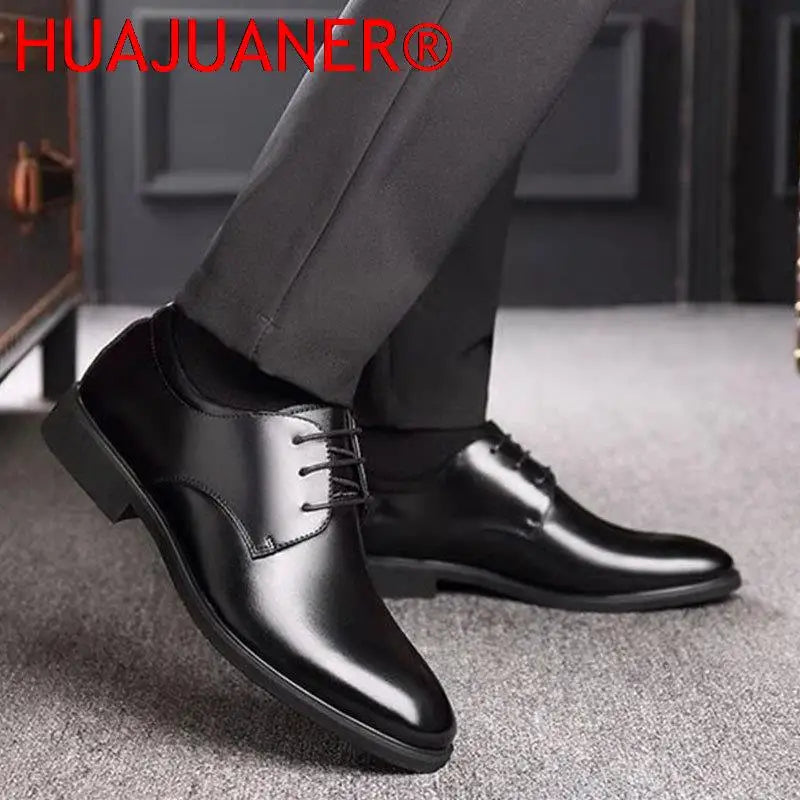 Scarpe Da Uomo In Pelle Traspiranti Nero Con Fondo Morbido Ideali Per Primavera E Autunno Scarpe Casual Da Lavoro