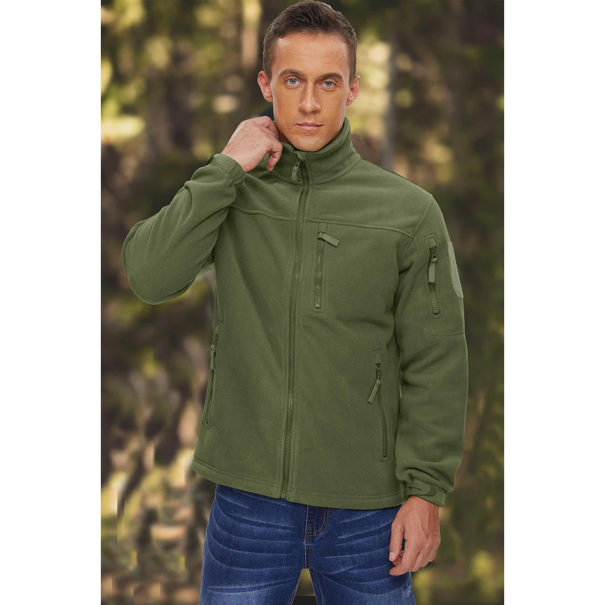 Tacvasen Giacca In Pile Da Uomo Caldo Antivento Con Cerniera Completa Tasche Zip Per Trekking E Lavoro All Esterno