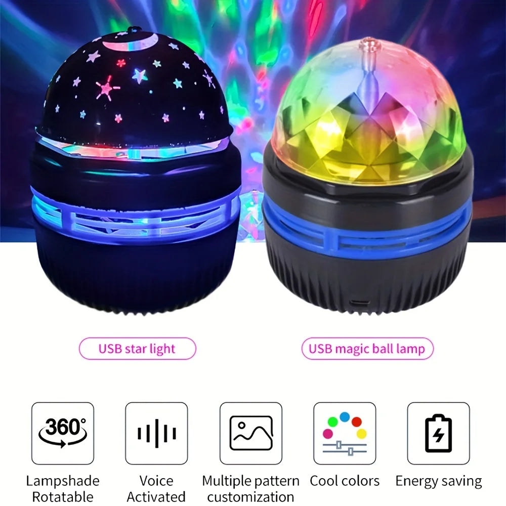 Luci Del Cielo Stellato A LED USB 5V Notturne Per Camera Da Letto Proiettore Atmosfera Decorativa Girevole A 360 Gradi