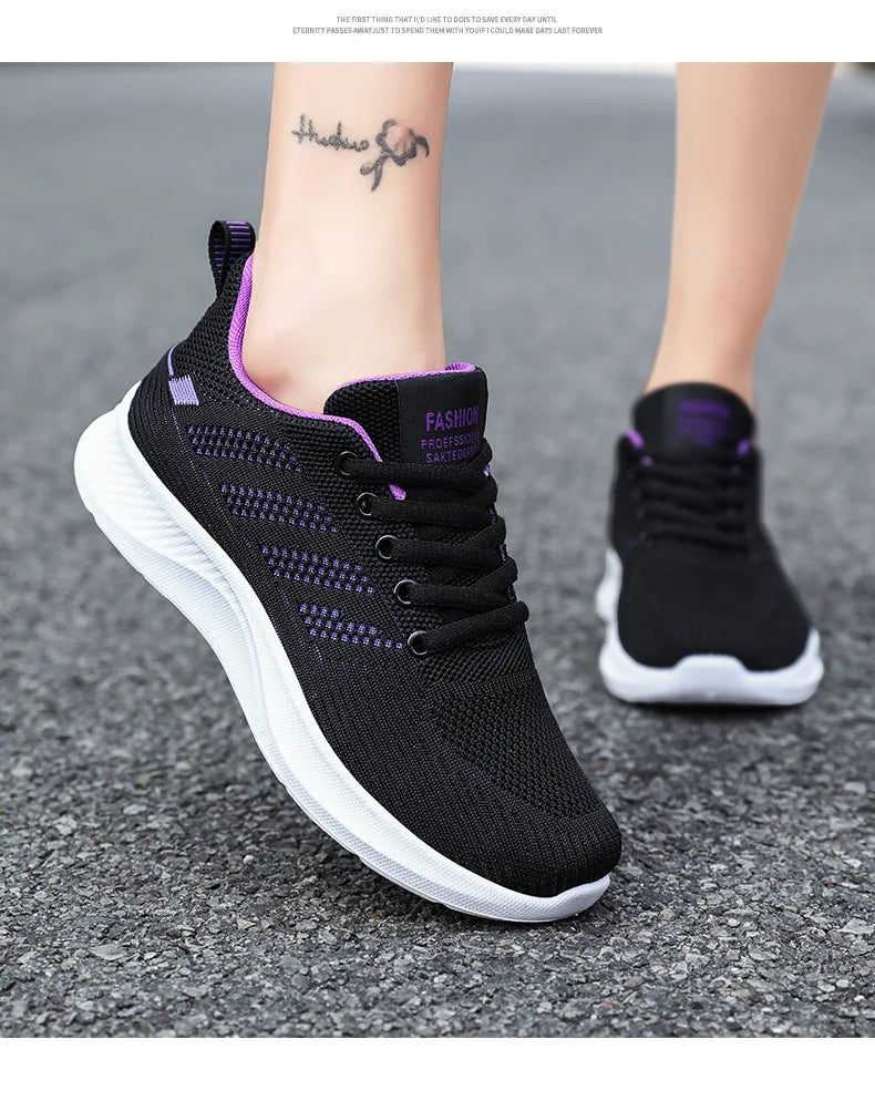 Scarpe da Ginnastica da Donna Traspiranti in Rete Monofacciale con Suola Morbida Ideali per Running e Allenamento