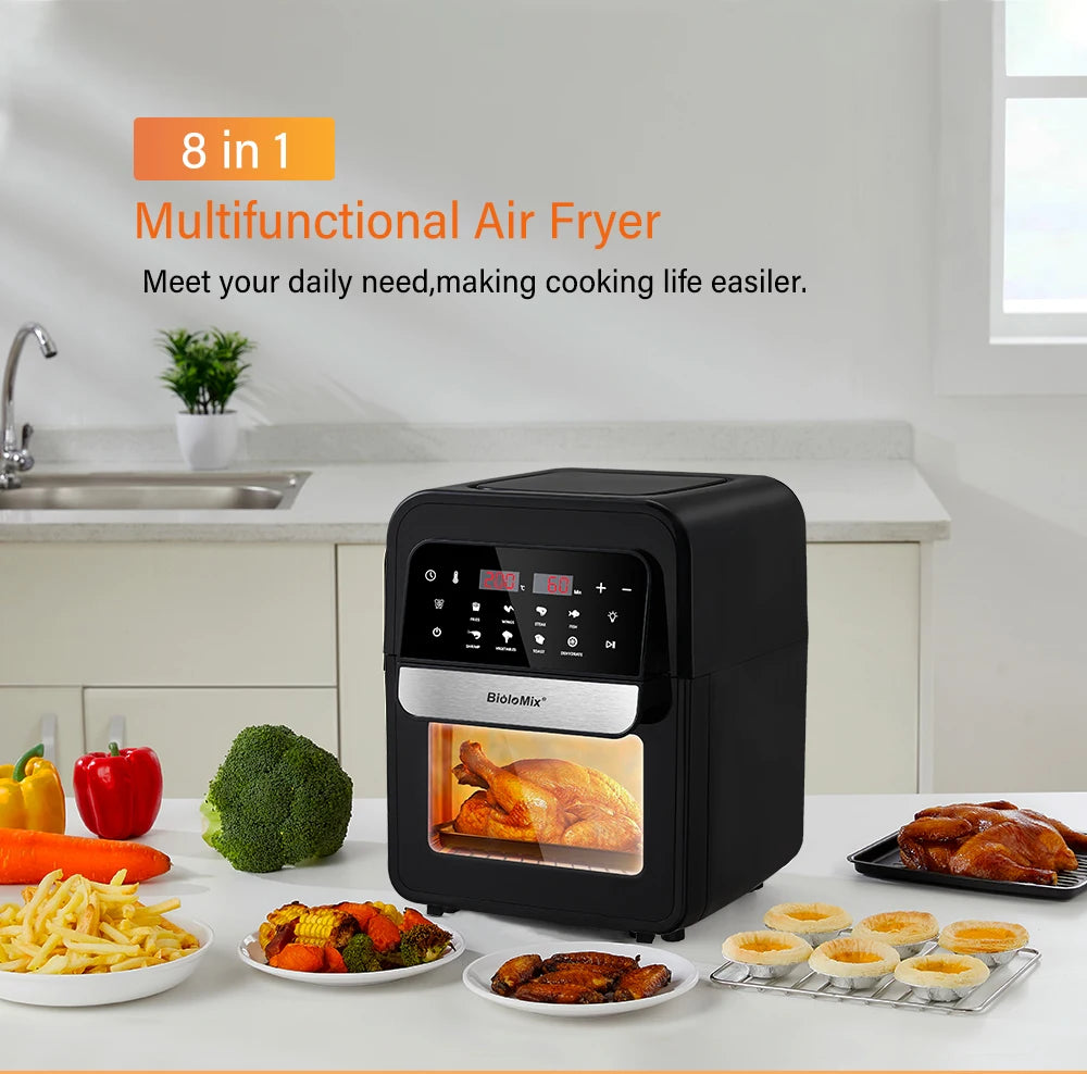 Friggitrice Ad Aria Multifunzionale BioloMix Da 7 Litri Senza Olio Forno Disidratatore Convezione Touch Screen