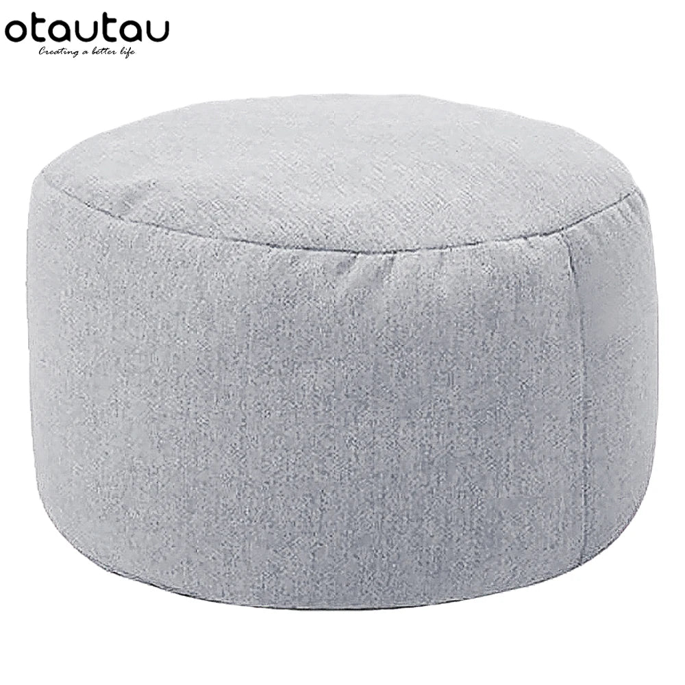 Sgabello Rotondo Diametro 30 Cm Altezza 20 Cm Pouf In Lino Ottomano Con Imbottitura Poggiapiedi Tatami Futon Puff JD001