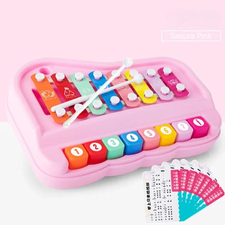 Xilofono A 8 Note E Pianoforte Montessori Per Bambini 2 In 1 Educativo Da Viaggio