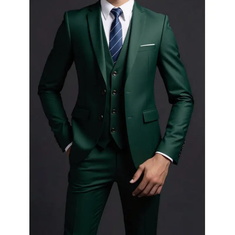Completo Tre Pezzi Uomo Stile Britannico Elegante Per Matrimoni Cerimonie Banchetti Comfort Sobrietà Presenza