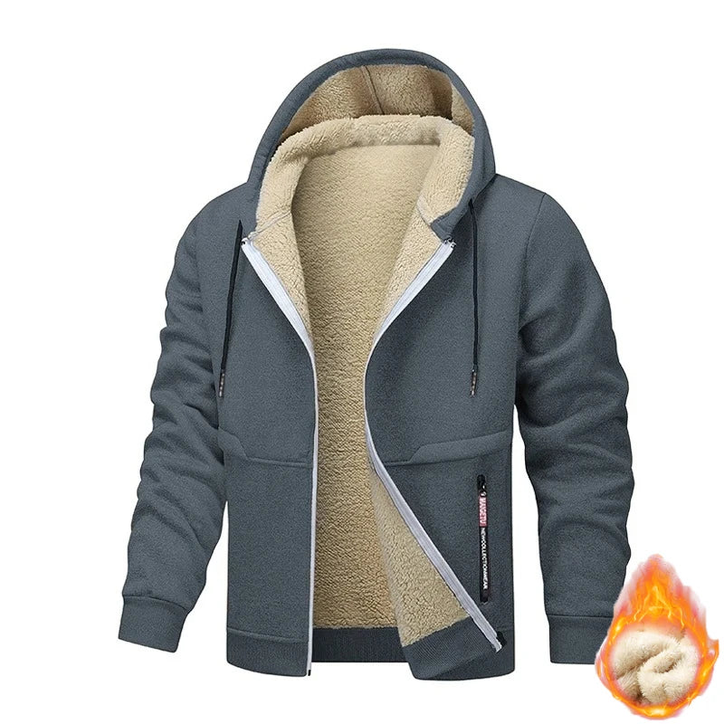 Felpa con Cappuccio da Uomo Animal Game in Pile Sherpa Calore Massimo e Morbida per Inverno