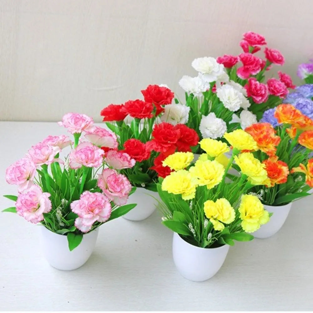 Rosa Artificiale In Vaso Plastica Multicolore Piante Finte Ornamentali Per Interni Ed Esterni Decorazione Giardino