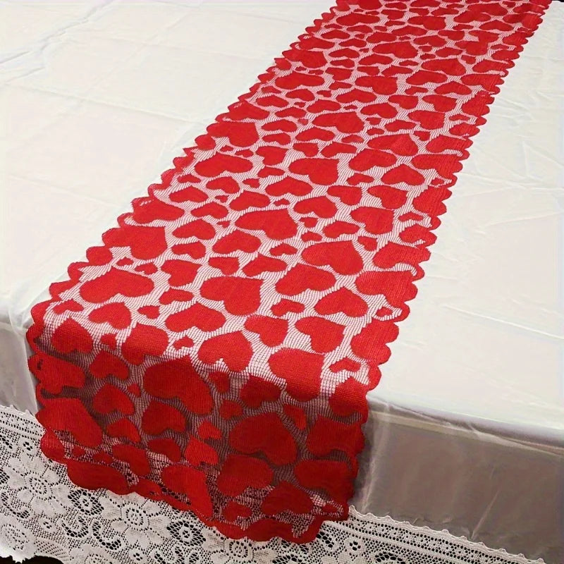 Runner Da Tavolo A Forma Di Cuore In Pizzo Rosso Decorazione Per La Casa San Valentino Decorazione Natalizia