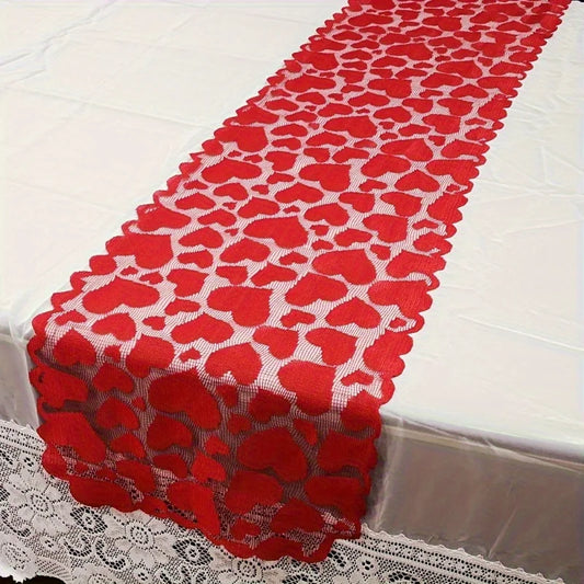 Runner Da Tavolo A Forma Di Cuore In Pizzo Rosso Decorazione Per La Casa San Valentino Decorazione Natalizia