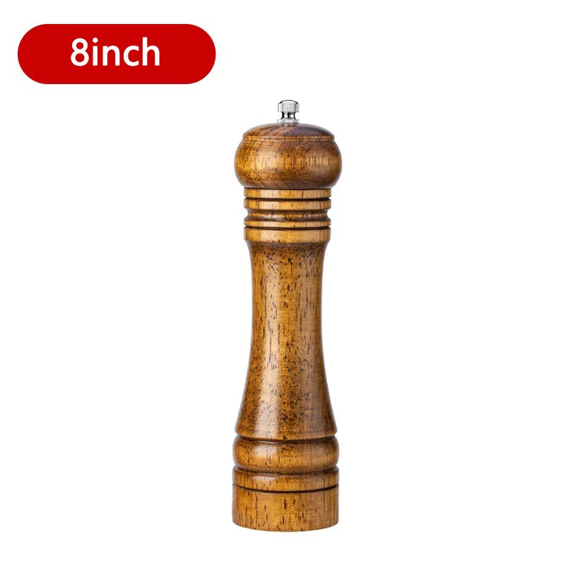 Macinapepe e Sale in Legno Massello da 5 8 10 Pollici Macinacaffè Per Spezie Con Nucleo Ceramico Regolabile
