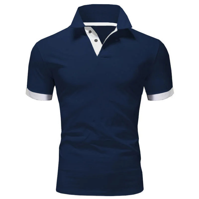 Polo Uomo A Maniche Corte Slim Fit Traspirante Antirughe Ad Asciugatura Rapida Camicia Casual