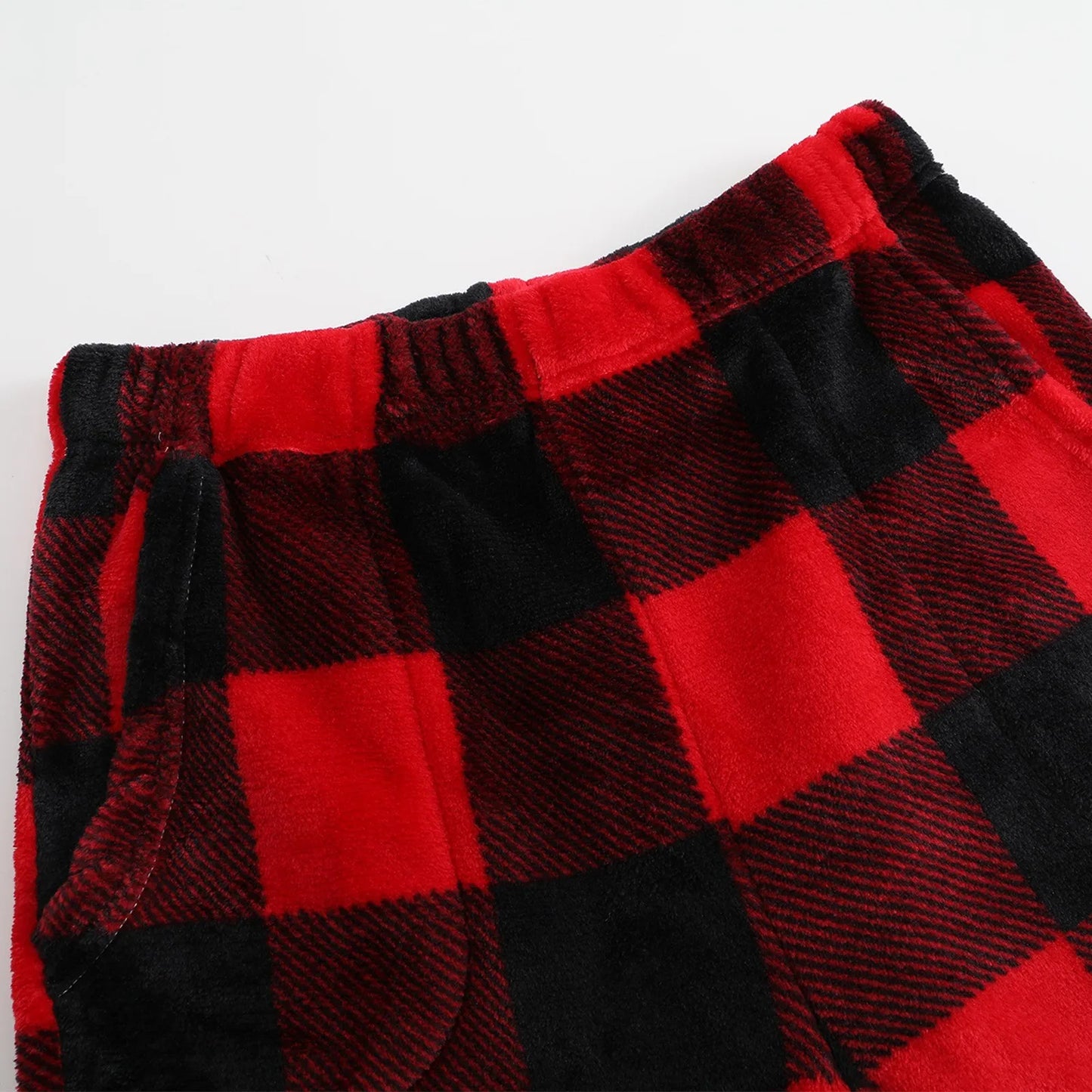 Pantaloni Del Pigiama Da Donna Con Vita Elastica E Scozzesi In Pile Morbidi Con Tasche Peluche