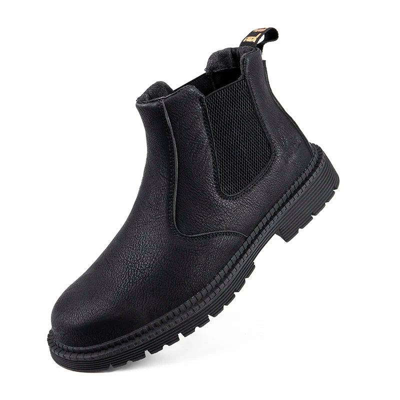 Scarpe Da Lavoro Antinfortunistiche Resistenti All Acqua Uomo Stivali In Pelle Con Testa In Acciaio Marrone