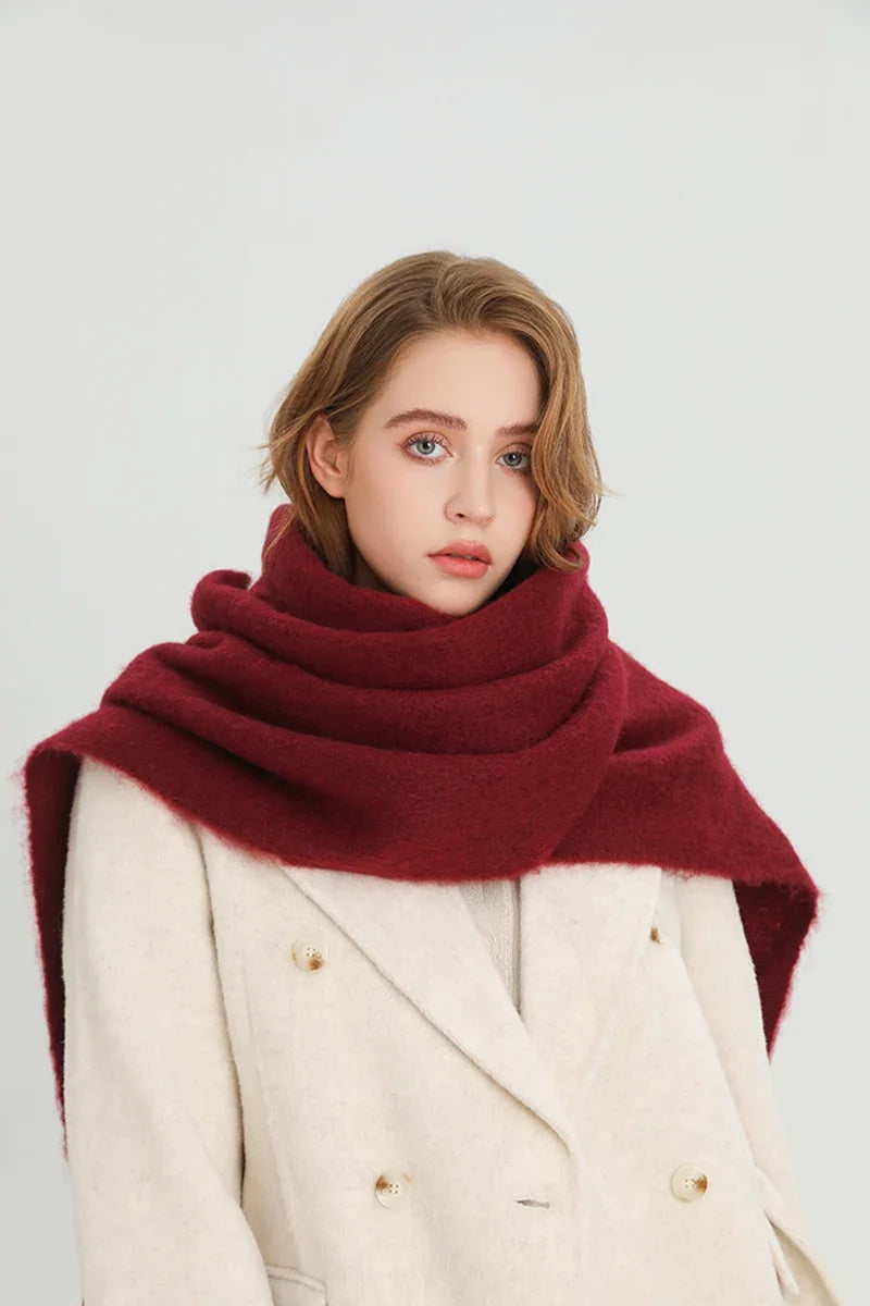 Sciarpa Invernale Per Donna Cashmere Caldo Pashmina Morbida Grande Scialle Con Nappa Poncho Lungo Echarpe