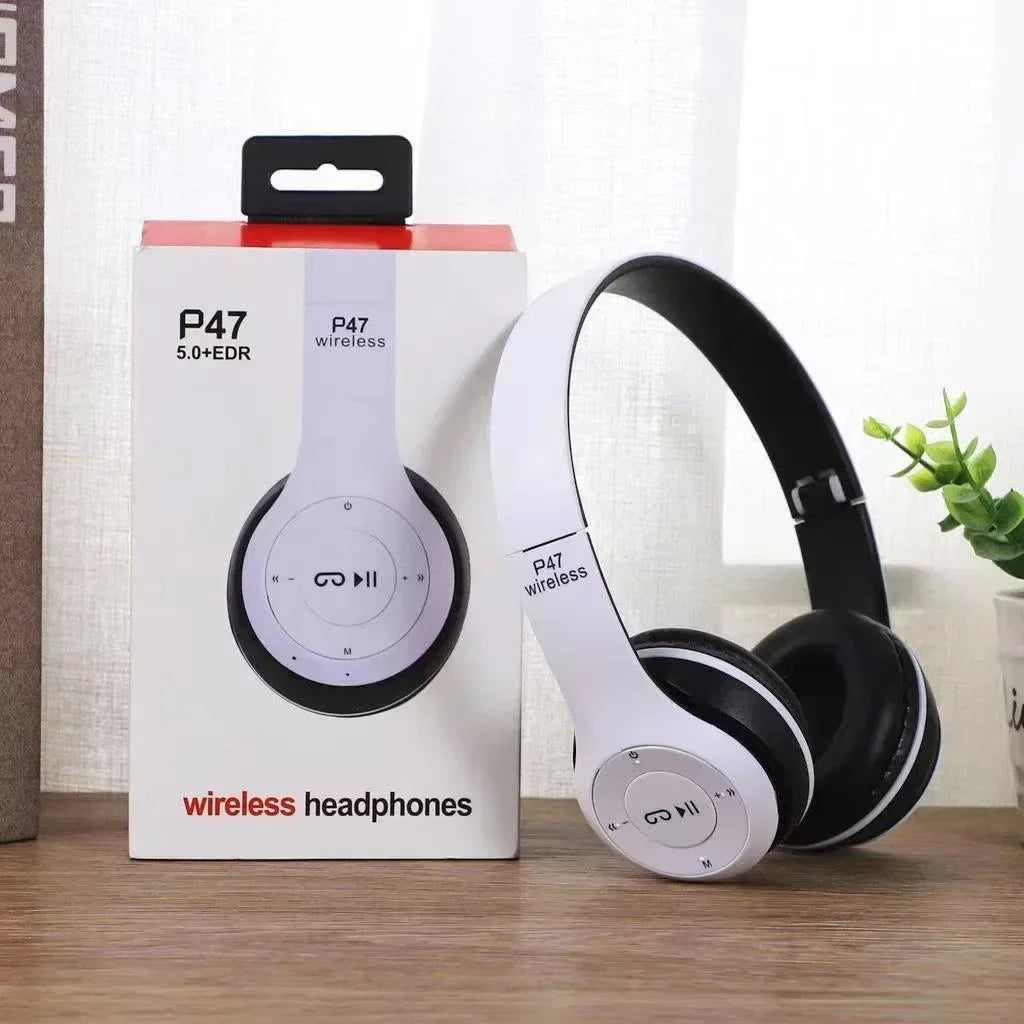 Cuffie Bluetooth P47 Con Microfono Pieghevoli HiFi Bassi Profondi Auricolari Stereo Per Smartphone TV Giochi