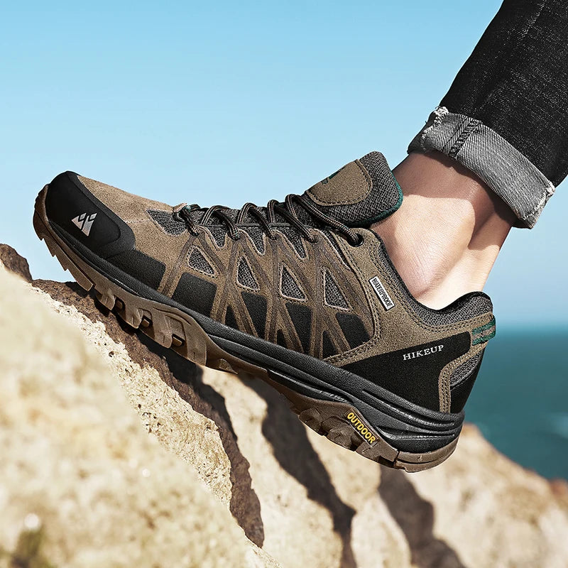 HikeUp Scarpe da Trekking da Uomo Traspiranti con Lacci Ammortizzate per Escursionismo all Aperto Impermeabili Outdoor