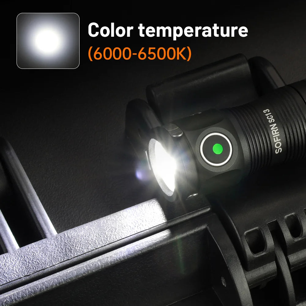 Sofirn Mini SC13 Torcia Elettrica Potente SST40 519A LED 1300lm 18350 Ricaricabile Alto CRI Con Magnetico