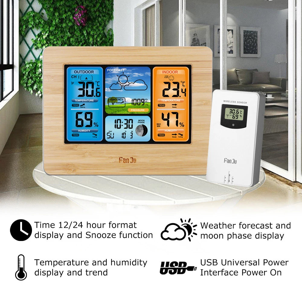 Orologio Meteorologico Digitale Con Previsioni Meteo Interni Esterni Barometro Igrometro Con Sensore Esterno Wireless