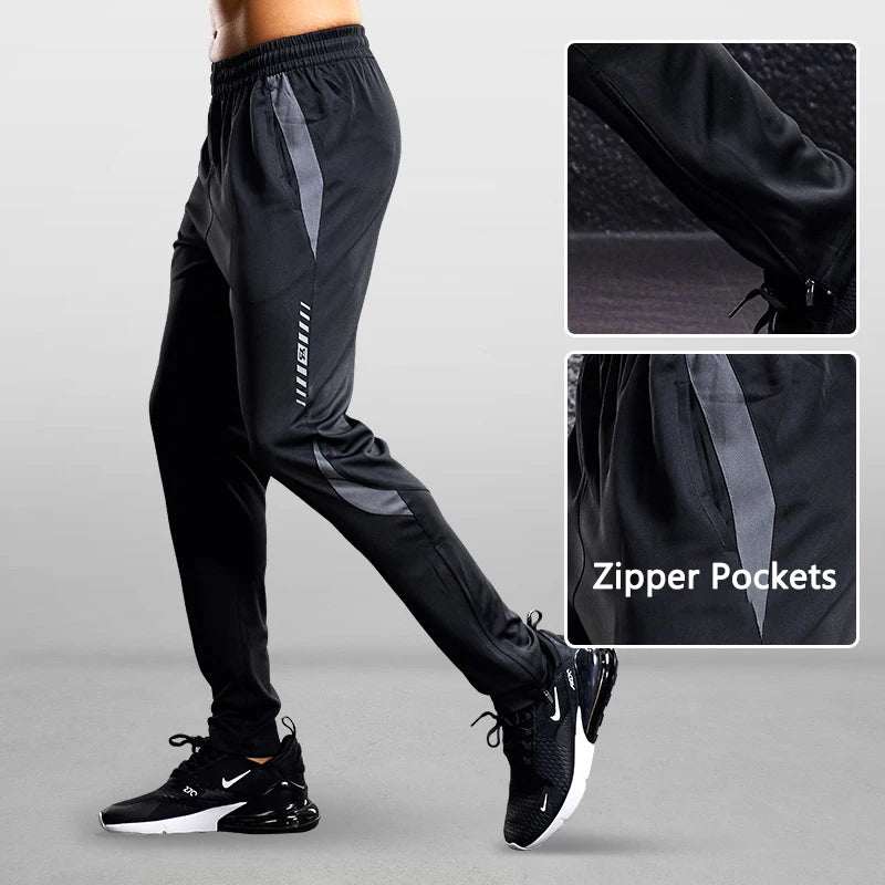 Pantaloni Sportivi Da Uomo Con Tasche Con Cerniera Per Corsa Allenamento Calcio Fitness In Poliestere Modello A102
