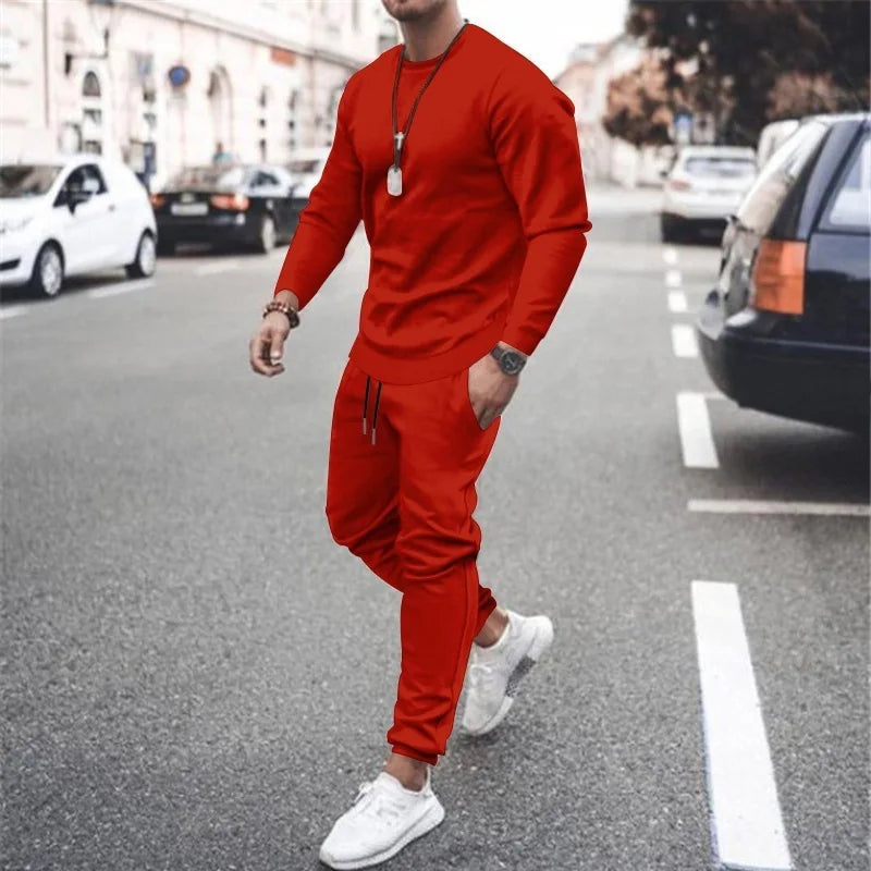 Set Da Uomo Due Pezzi Felpa E Pantaloni Jogger Per Corsa Allenamento Autunno Inverno 2025