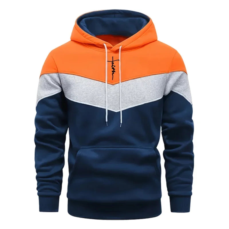 Completo Tuta Da Uomo Felpa Con Cappuccio Tricolore Autunno Inverno Moda Casual Comfort Alta Qualità Pantaloni Abbinati