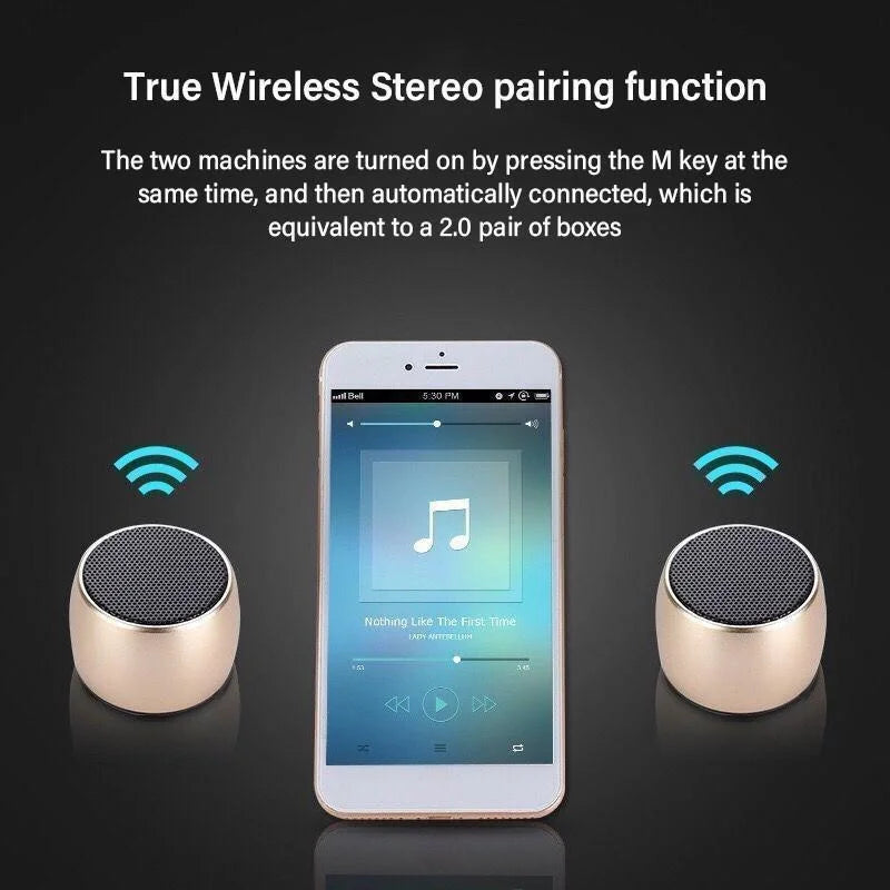 Mini Altoparlante Bluetooth Senza Fili Portatile In Metallo Lettore Musicale Per PC E Smartphone