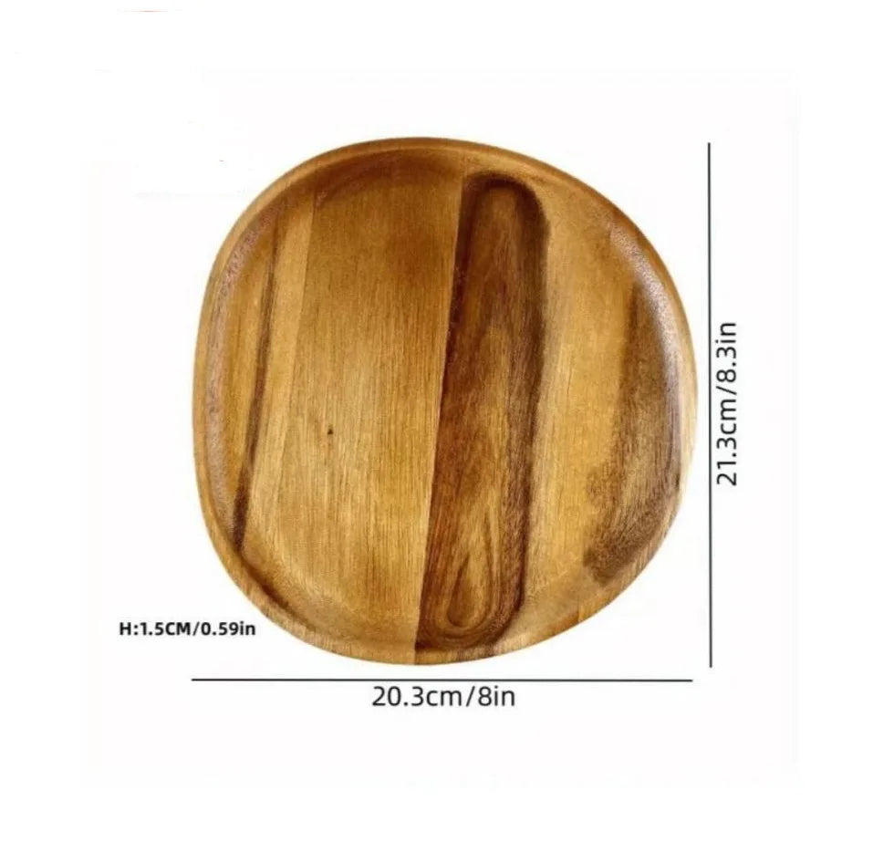Piatto Di Frutta Giapponese In Legno Massello Rotondo Vassoio Snack Multidimensionale Ad Alto Valore Allingrosso