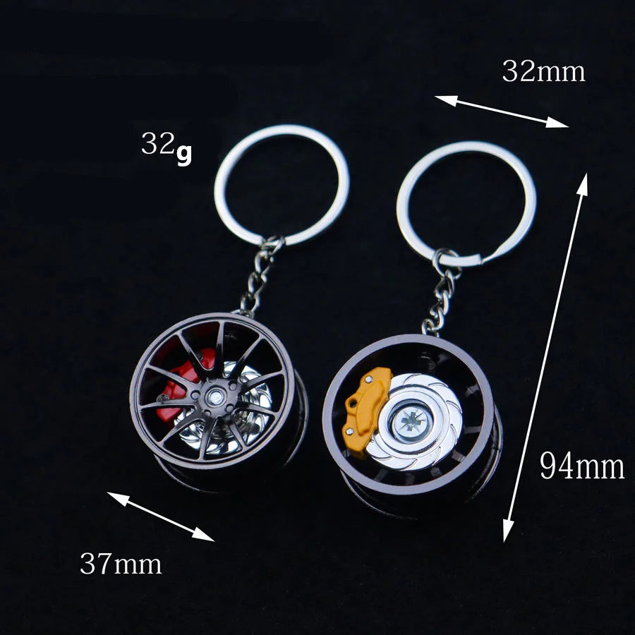 Portachiavi Con Mozzo Ruota In Metallo Alla Moda Fidget Spinner Auto Rotanti Ciondolo Compleanno Regalo Festa Papà