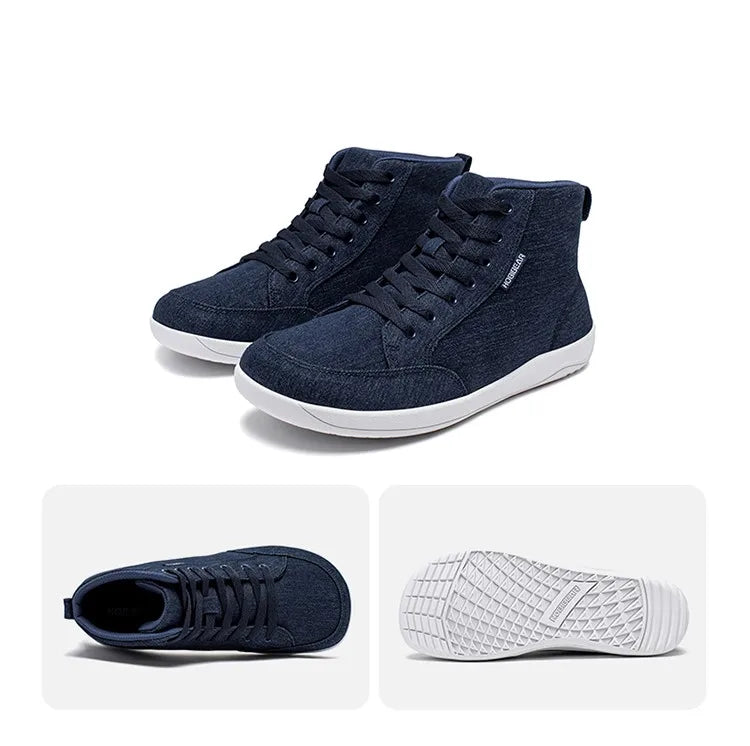 Hobibear Scarpe Da Ginnastica Unisex Mid Top A Piedi Nudi Con Punta Larga In Tela Zero Drop Con Lacci Per Esterni