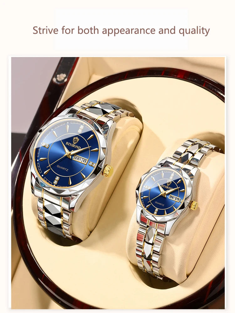 Orologio Da Donna BinBong Quarzo Di Lusso In Acciaio Inossidabile Data Luminosa Impermeabile Regalo Per Fidanzata