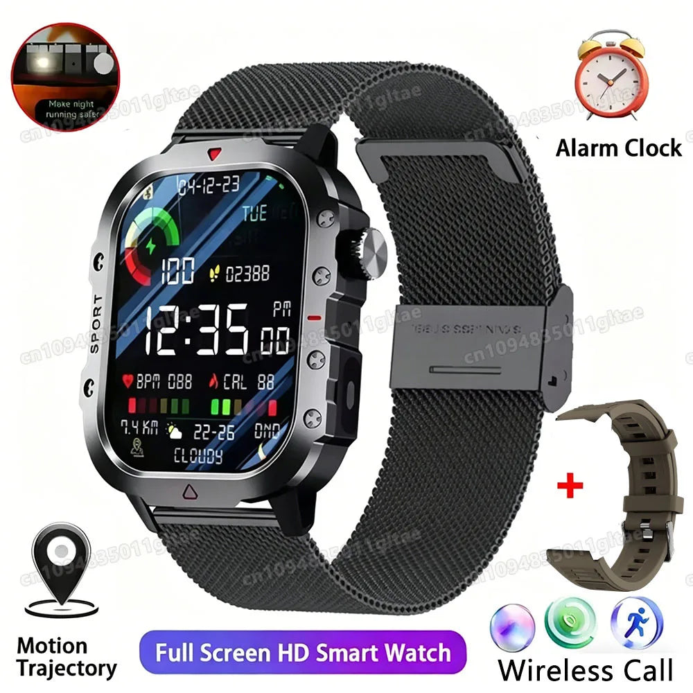 Smartwatch Militare Per Uomo 2026 IP67 3ATM GPS Bluetooth Salute Pressione Sanguigna Chiamate