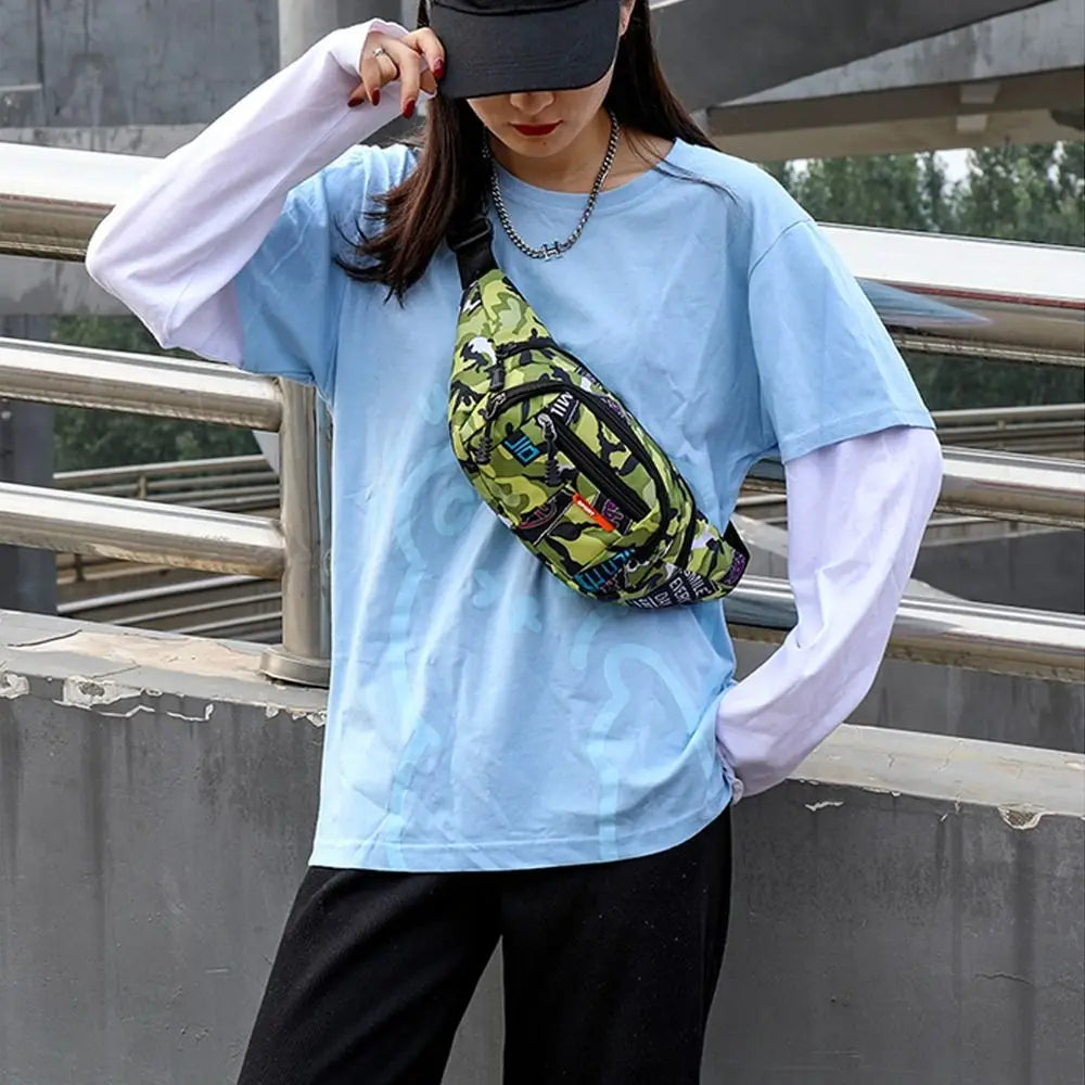 Marsupio Impermeabile Da Esterno In Tela Alta Capacità Stile Coreano Per Sport All Aperto Banana Bag Uomo Donna