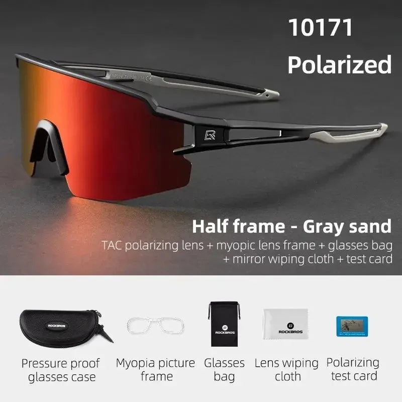 Rockbros Occhiali Da Ciclismo Fotocromatici Con Montatura Integrata Per Miopia Polarizzata Occhiali Da Sole Uomo Donna
