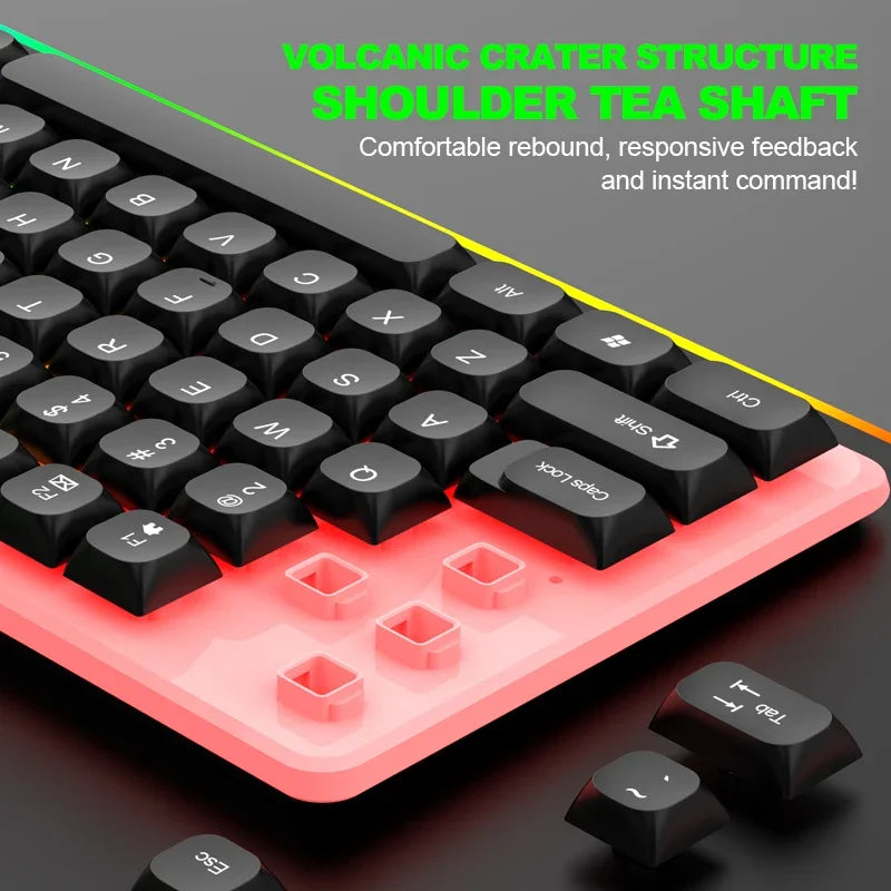 NG GTX350 Tastiera Da Gioco E Mouse Combo USB Cablata Con Retroilluminazione LED Per PC Desktop Nero