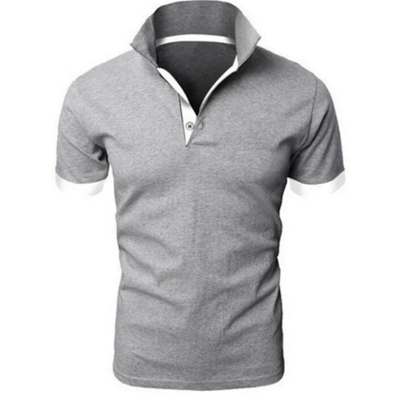 Polo Uomo A Maniche Corte Slim Fit Traspirante Antirughe Ad Asciugatura Rapida Camicia Casual