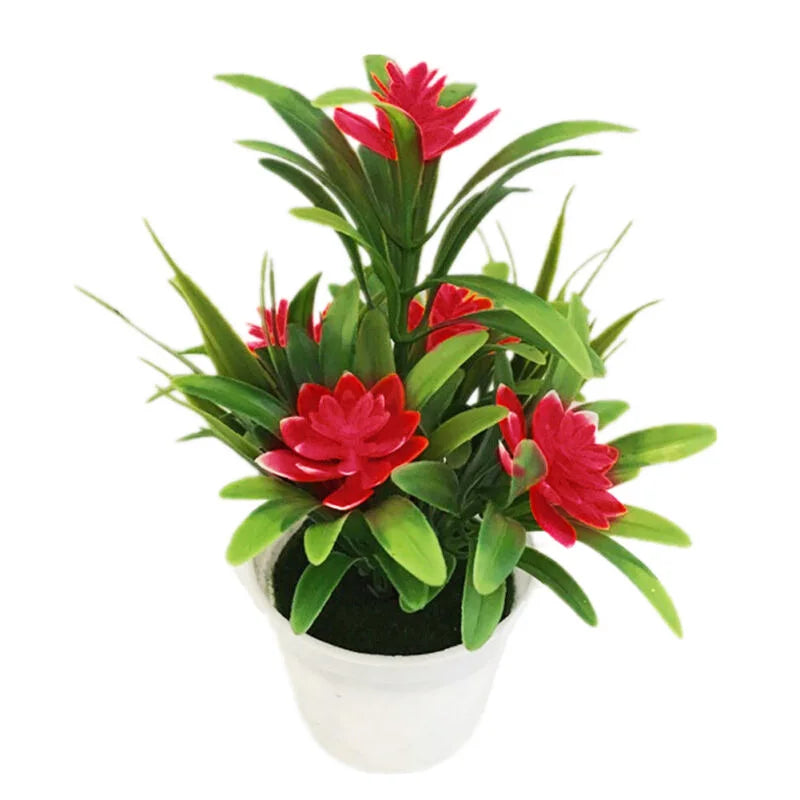 Fiori Artificiali in Vaso per Piante Decorazioni Finti in Plastica per Casa Ufficio Regalo Desktop Bonsai Festa di Nozze