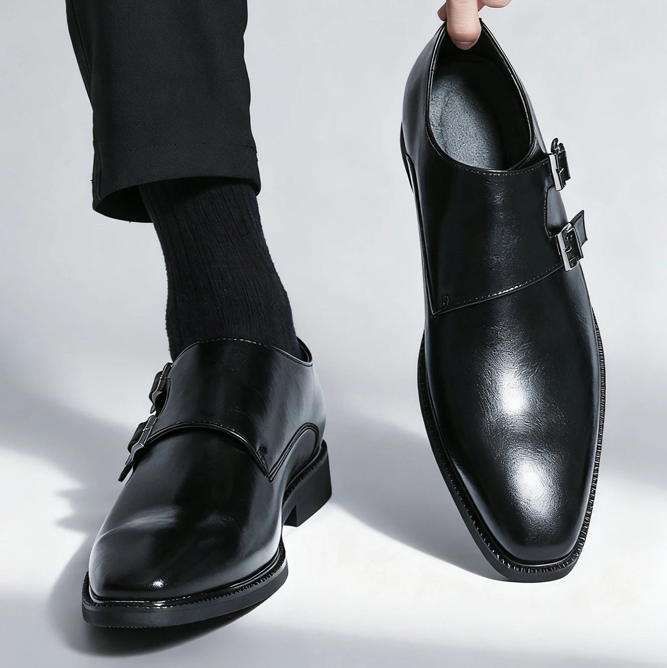 Scarpe Classiche Da Uomo In Pelle Monaco Con Abito Retrò Con Fibbia A Punta Oxford Da Uomo Comode