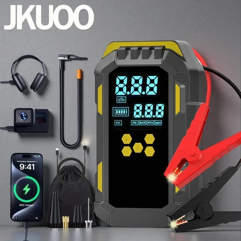 Compressore Aria Per Pneumatici E Avviamento Emergenza Auto 2 In 1 Da 12 V 150 PSI Con Porta USB Per Telefoni