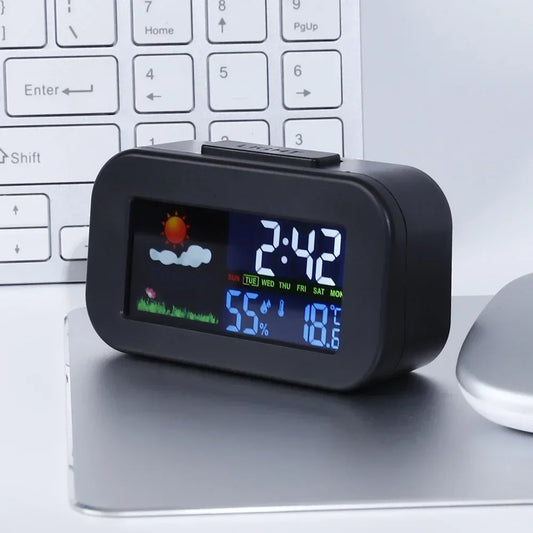 Orologio Meteorologico Con Display A Colori Retroilluminato Monitor Temperatura Umidità Per Bambini Adolescenti
