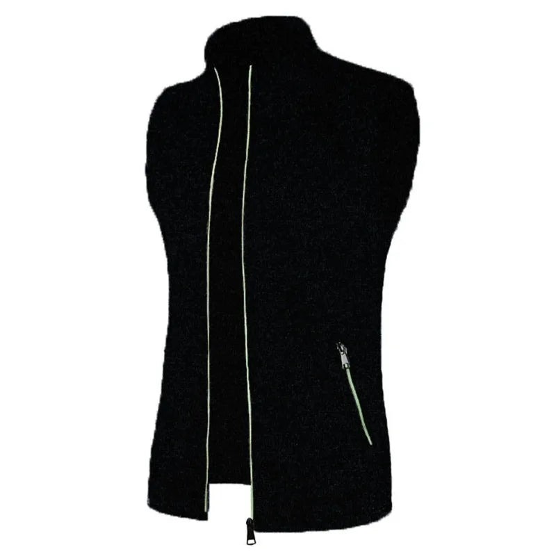 Gilet Senza Maniche Con Cerniera Da Uomo Autunno Traspirante Esterno Streetwear Dolcevita