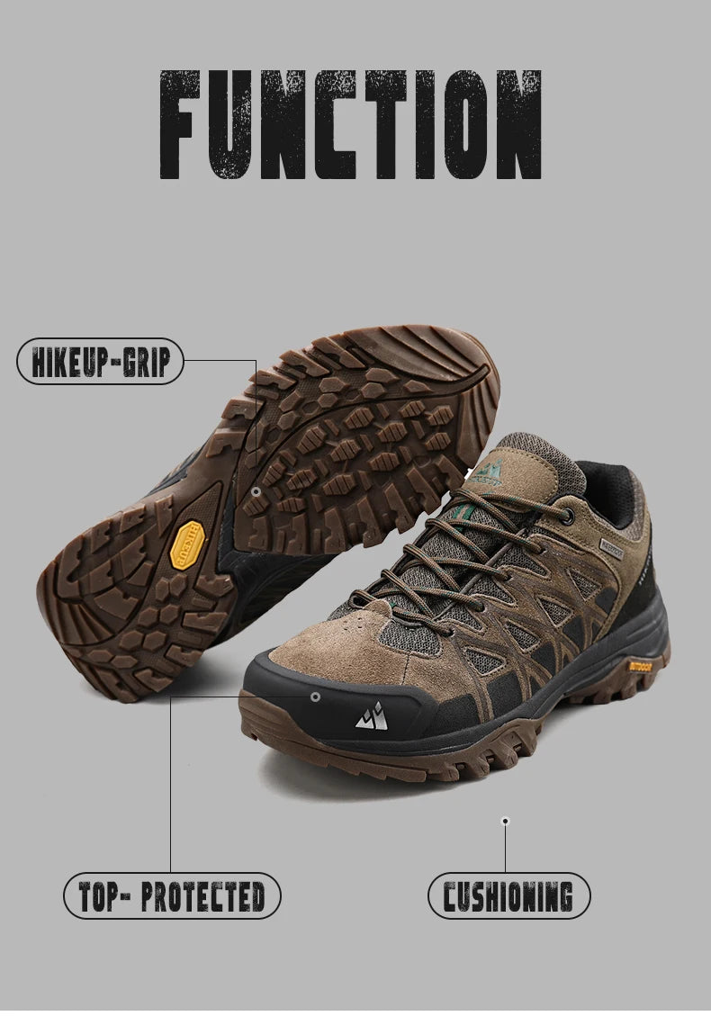 HikeUp Scarpe da Trekking da Uomo Traspiranti con Lacci Ammortizzate per Escursionismo all Aperto Impermeabili Outdoor