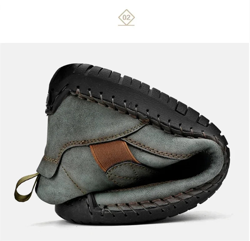 Scarpe In Pelle Cucite A Mano Uomo Scarpe Casual Da Passeggio Antiscivolo Leggere Esterno Taglia 47 48 Mocassini Slip On
