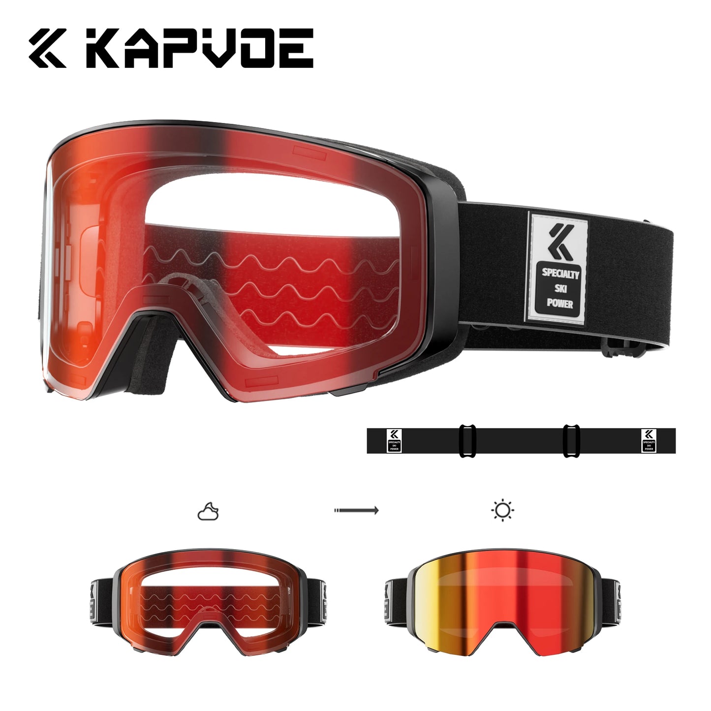 Kapvoe Occhiali Da Neve Magnetici Flip Over Fotocromatici UV400 Antinebbia Uomo Donna TPU Lenti In Policarbonato